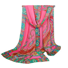 Tingyu brand best selling indian paisley printed flower girls hijab bubble chiffon shawl scarf